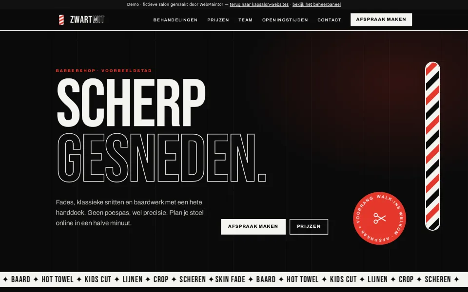 Voorbeeldsite Barbier Zwartwit