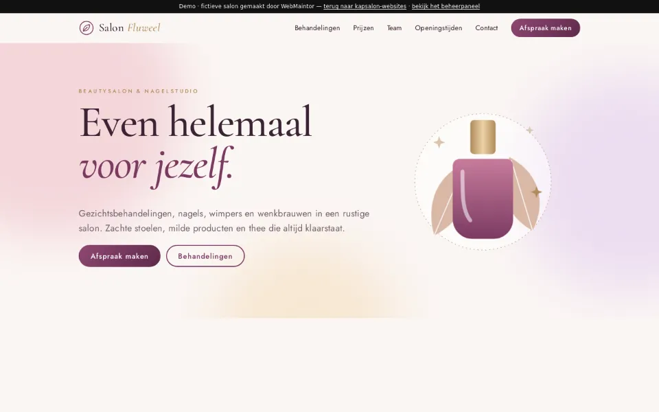 Voorbeeldsite Salon Fluweel