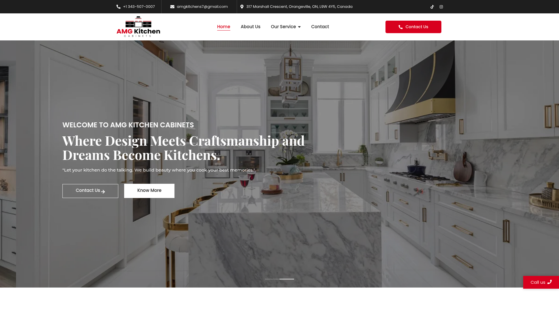 Kitchen Cabinet Business Website